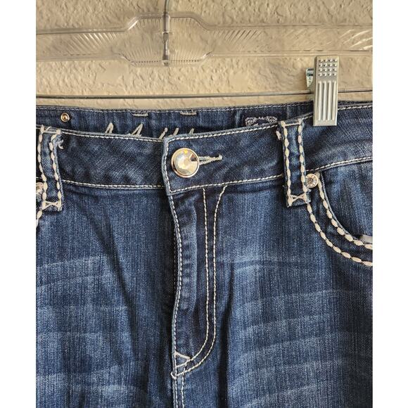 L.A Idol Women's Blinged Out Boot Cut Denim Jeans 15 W37 L34 - Picture 3 of 7